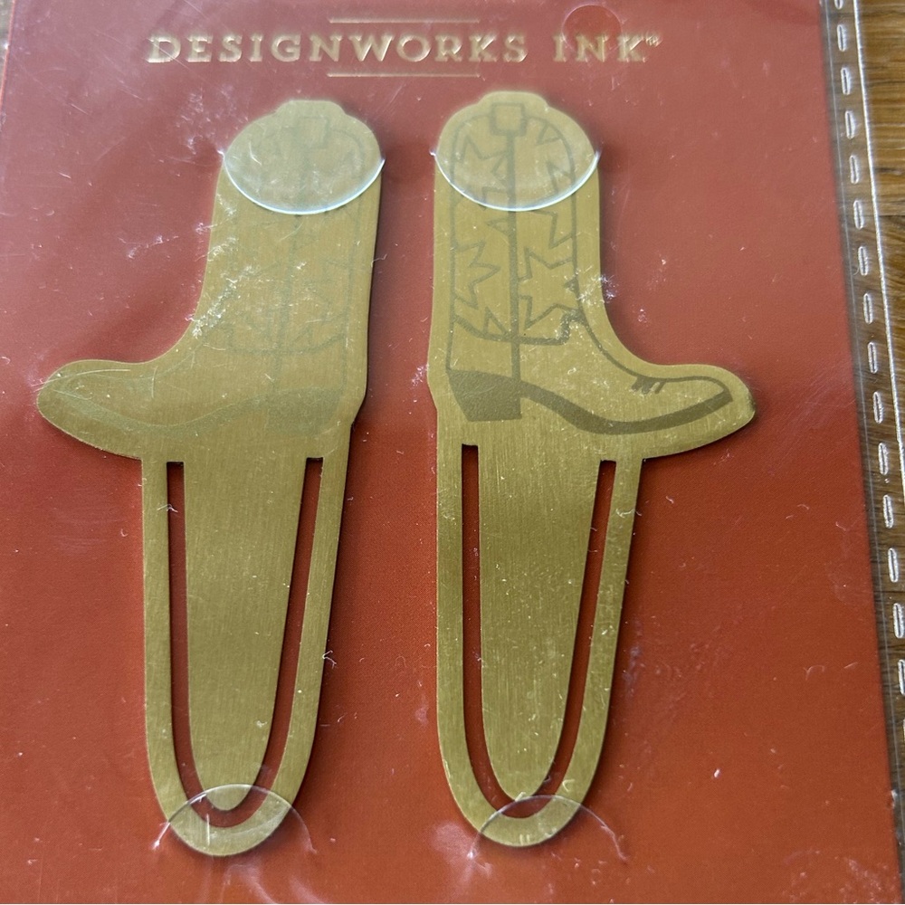 Indigo Brass Page Tabs Cowboy Boots Designworks Ink Set 2 - two packs